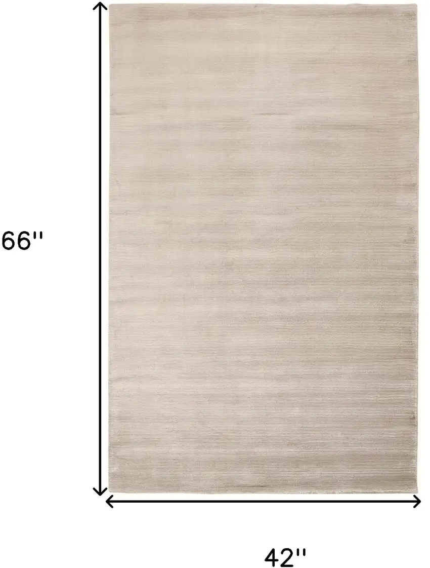 Ivory And Taupe Hand Woven Distressed Area Rug Photo 6