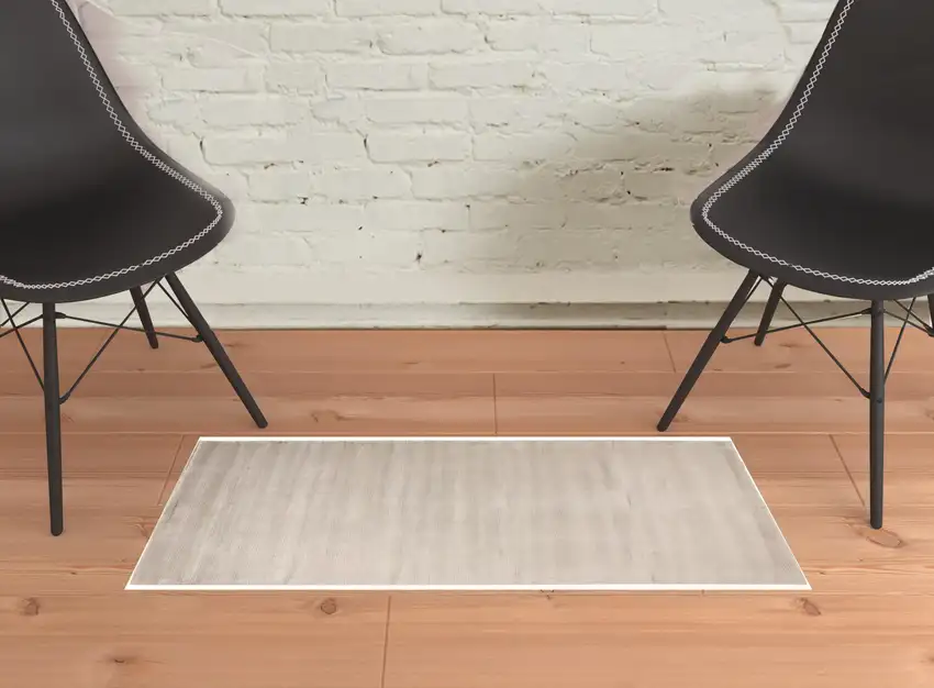 Ivory And Taupe Hand Woven Distressed Area Rug Photo 2