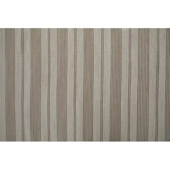 Ivory And Taupe Striped Hand Woven Area Rug Photo 3