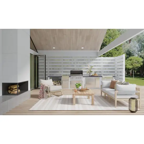 Ivory And Taupe Striped Hand Woven Area Rug Photo 5