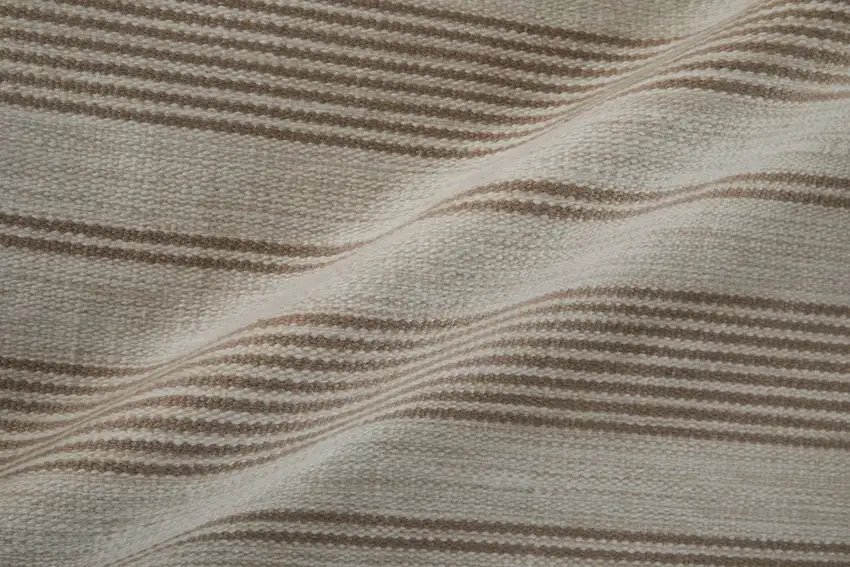 Ivory And Taupe Striped Hand Woven Area Rug Photo 2