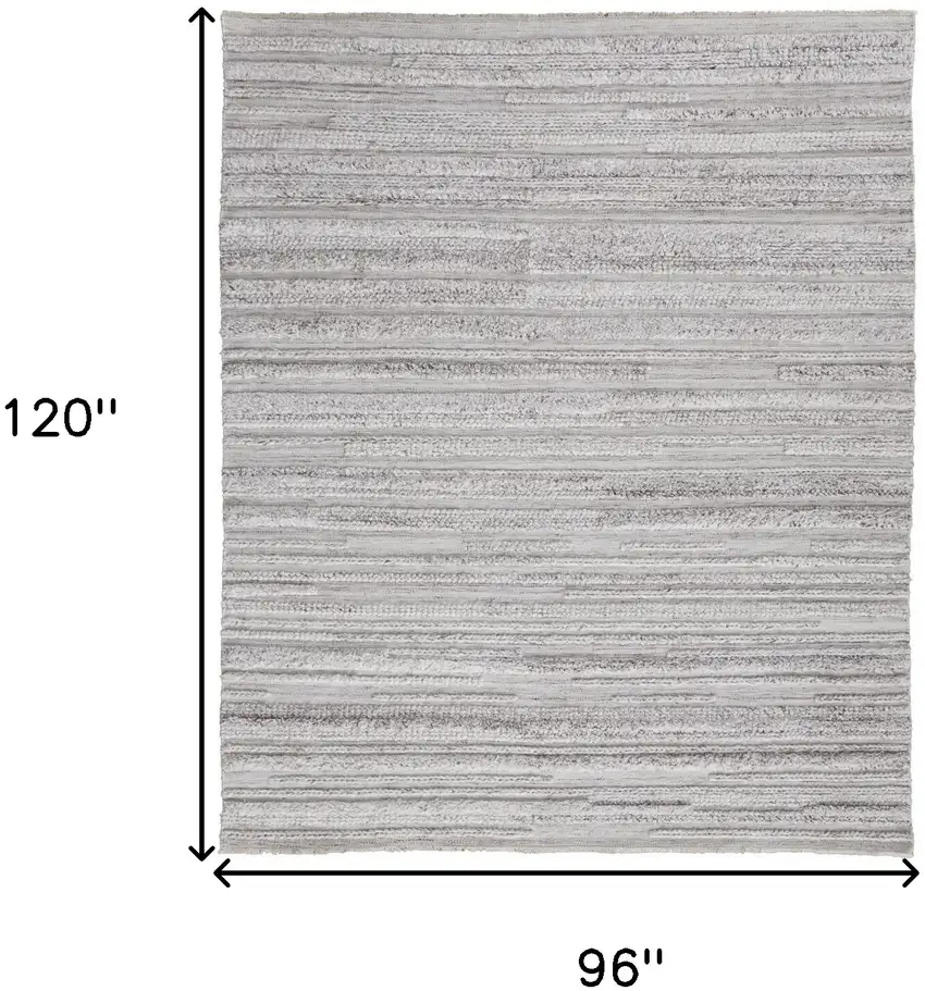 Ivory And Taupe Striped Hand Woven Stain Resistant Area Rug Photo 10