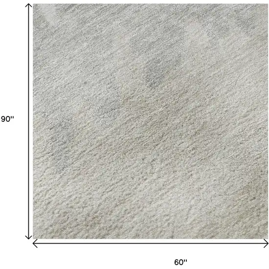 Ivory And Taupe Striped Washable Area Rug With UV Protection Photo 9