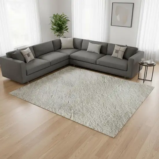 Ivory And Taupe Striped Washable Area Rug With UV Protection Photo 2