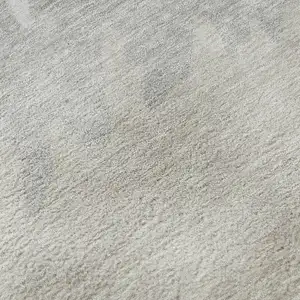 Photo of Ivory And Taupe Striped Washable Area Rug With UV Protection