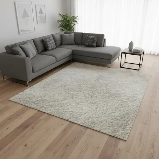 Ivory And Taupe Striped Washable Area Rug With UV Protection Photo 2