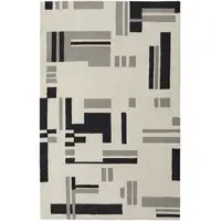 Photo of Ivory And Taupe Wool Abstract Tufted Handmade Area Rug