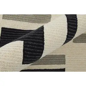 Photo of Ivory And Taupe Wool Abstract Tufted Handmade Area Rug