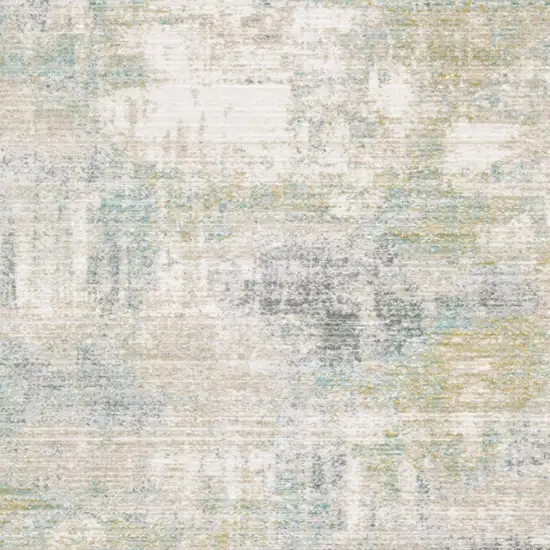 Ivory And Teal Abstract Area Rug Photo 3