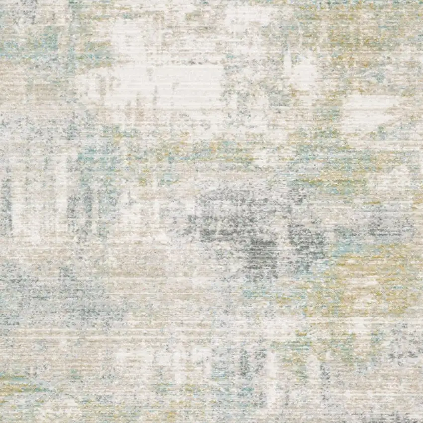 Ivory And Teal Abstract Area Rug Photo 3
