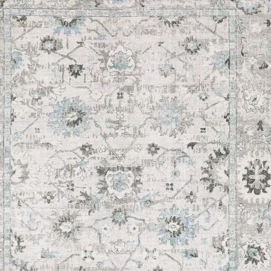 Ivory And Teal Blue Oriental Hand Tufted Area Rug Photo 7