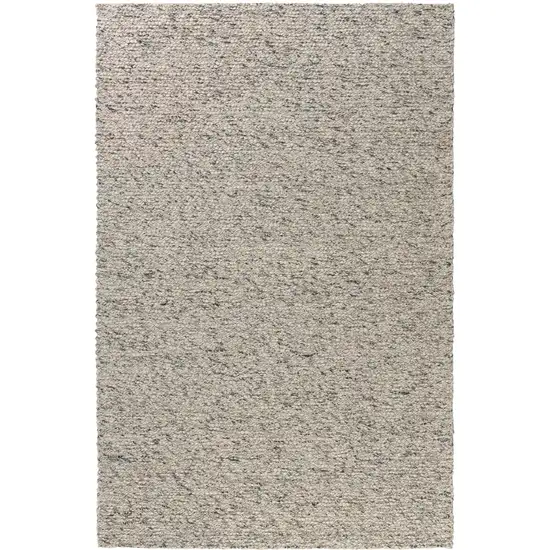 Ivory And Teal Wool Hand Woven Square Rug Photo 2