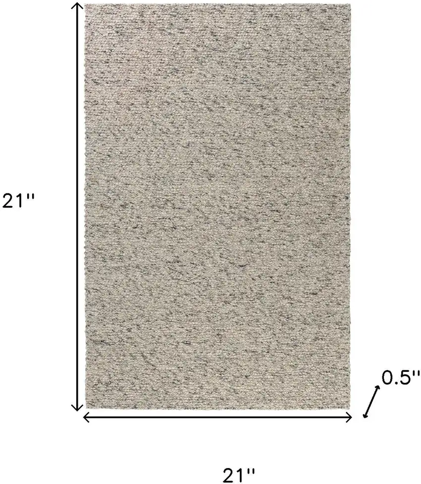 Ivory And Teal Wool Hand Woven Square Rug Photo 3