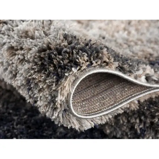 Ivory And White Abstract Area Rug Photo 3
