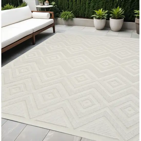 Ivory Indoor Outdoor Area Rug Photo 1