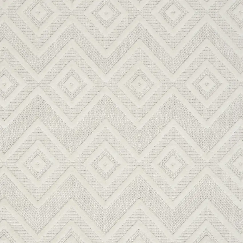 Ivory And White Argyle Indoor Outdoor Area Rug Photo 3