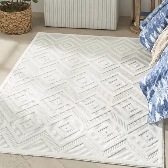 Ivory Indoor Outdoor Area Rug Photo 6