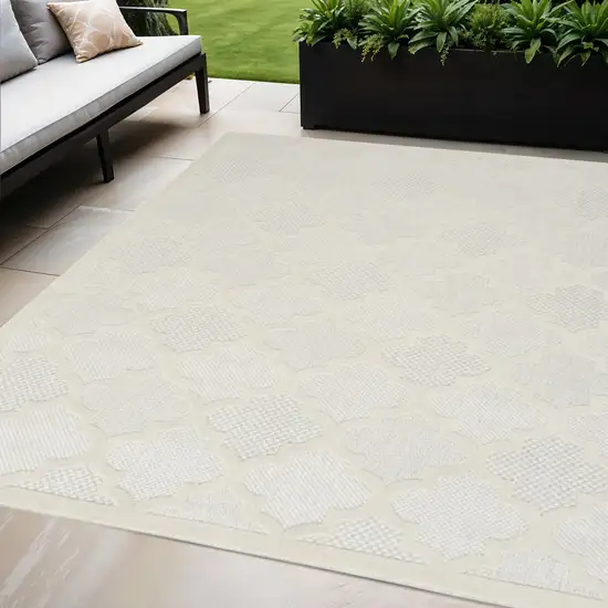 Ivory Indoor Outdoor Area Rug Photo 1