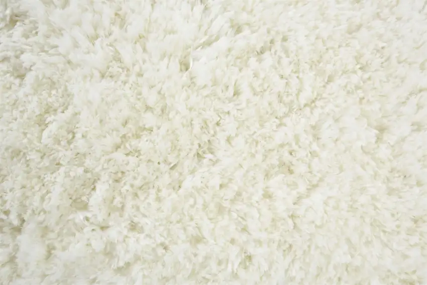 Ivory And White Shag Tufted Handmade Stain Resistant Area Rug Photo 6