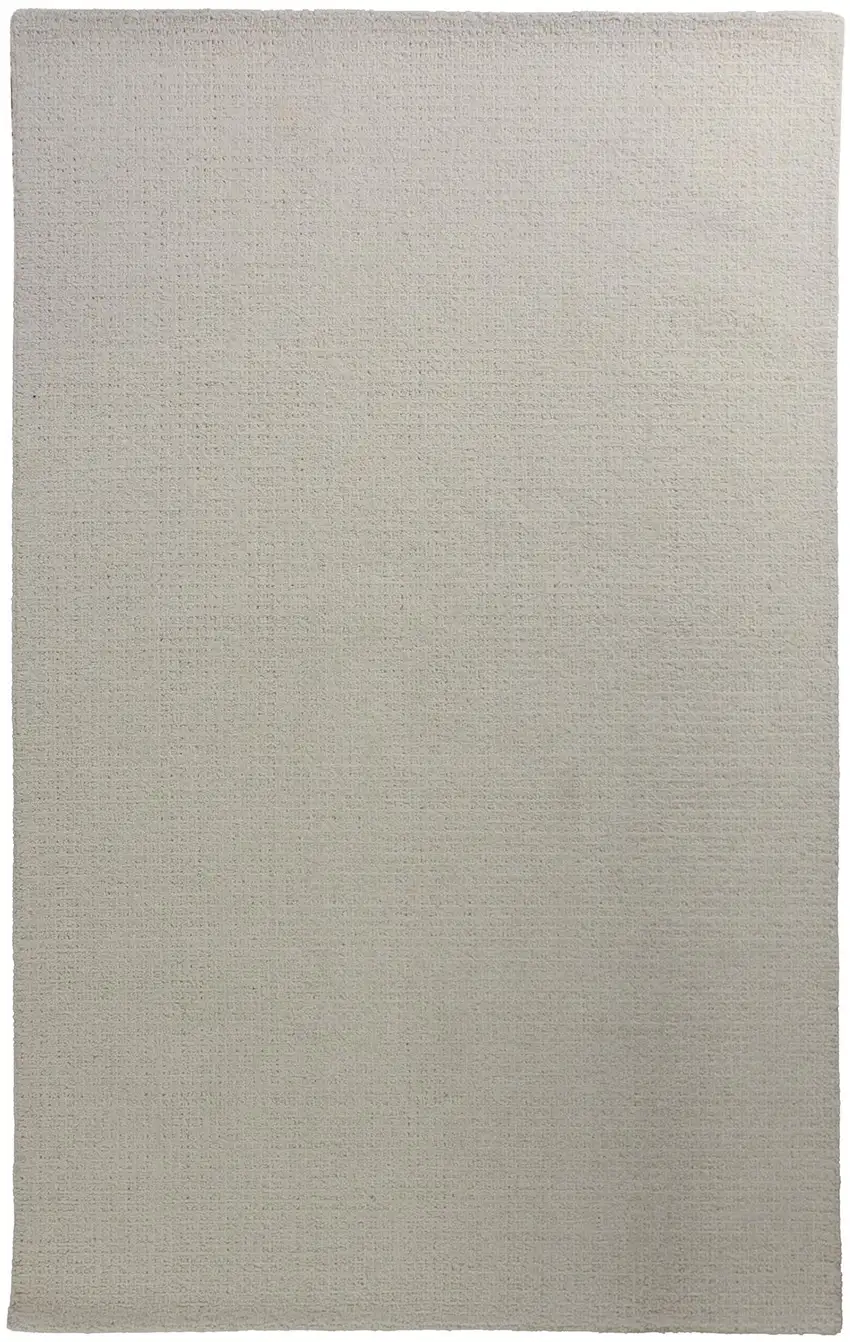 Ivory And White Wool Hand Tufted Area Rug Photo 2