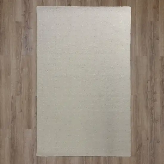 Ivory And White Wool Hand Tufted Area Rug Photo 3
