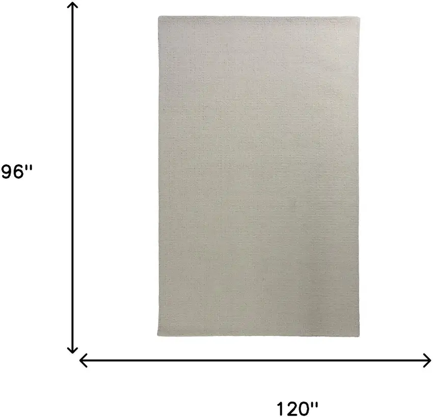 Ivory And White Wool Hand Tufted Area Rug Photo 8