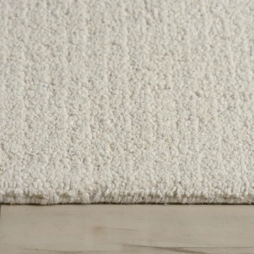 Ivory And White Wool Hand Tufted Area Rug Photo 7