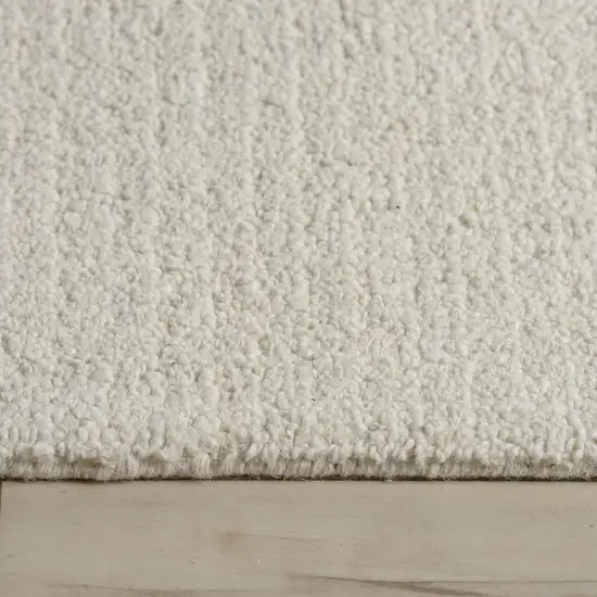Ivory And White Wool Hand Tufted Area Rug Photo 7