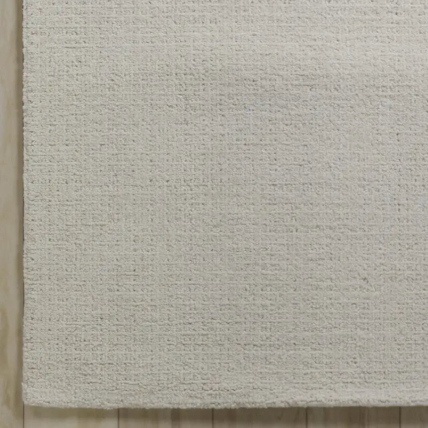 Ivory And White Wool Hand Tufted Area Rug Photo 4
