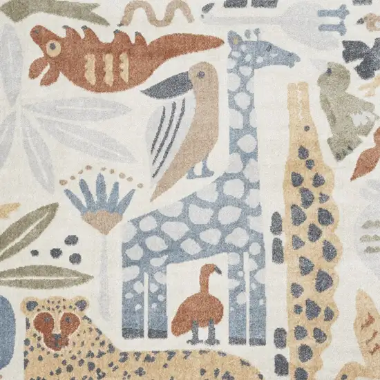 Ivory Animal Print Area Rug Photo 7