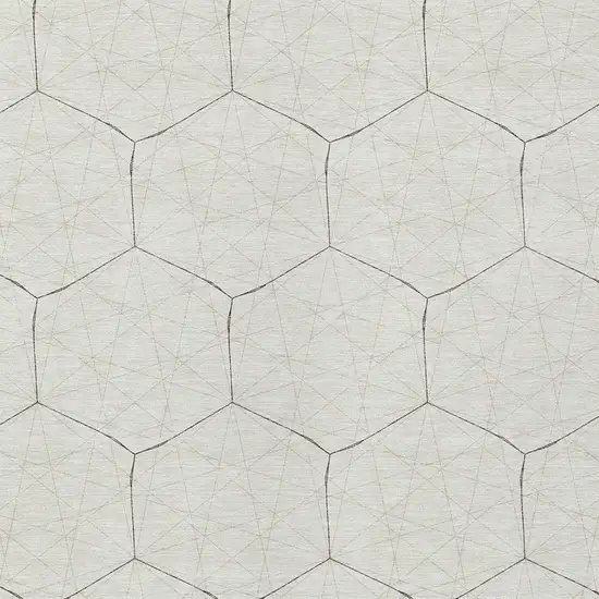 Ivory Beige And Black Geometric Washable Indoor Outdoor Area Rug Photo 5
