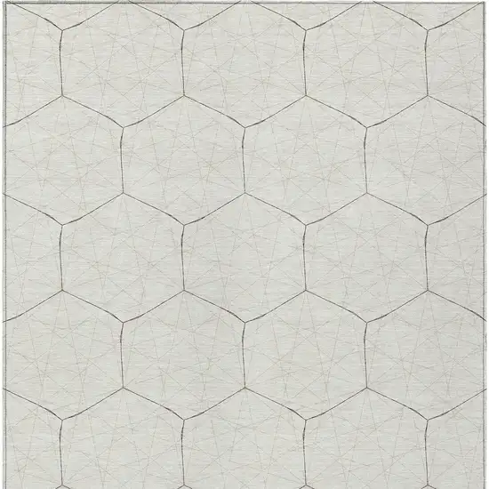 Ivory Beige And Black Geometric Washable Indoor Outdoor Area Rug Photo 5