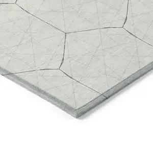 Photo of Ivory Beige And Black Geometric Washable Indoor Outdoor Area Rug