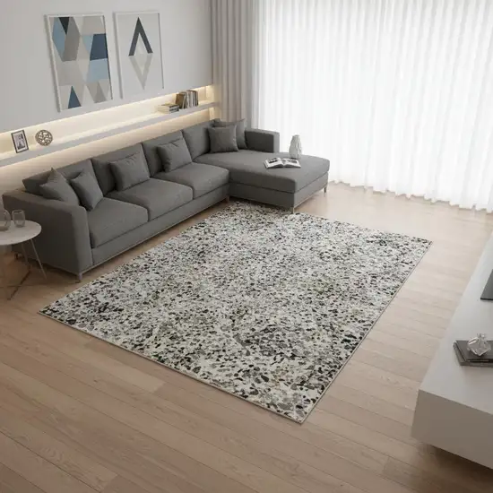 Ivory Beige And Brown Striped Washable Area Rug With UV Protection Photo 2