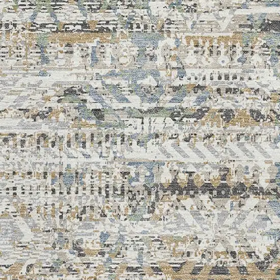 Ivory Beige And Charcoal Moroccan Washable Area Rug With UV Protection Photo 3