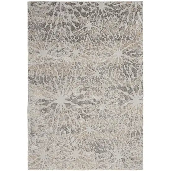 Ivory Beige And Gray Abstract Distressed Non Skid Area Rug Photo 2