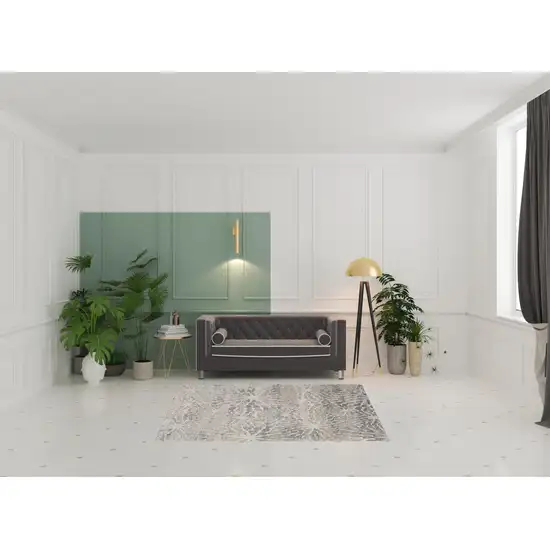 Ivory Beige And Gray Abstract Distressed Non Skid Area Rug Photo 1