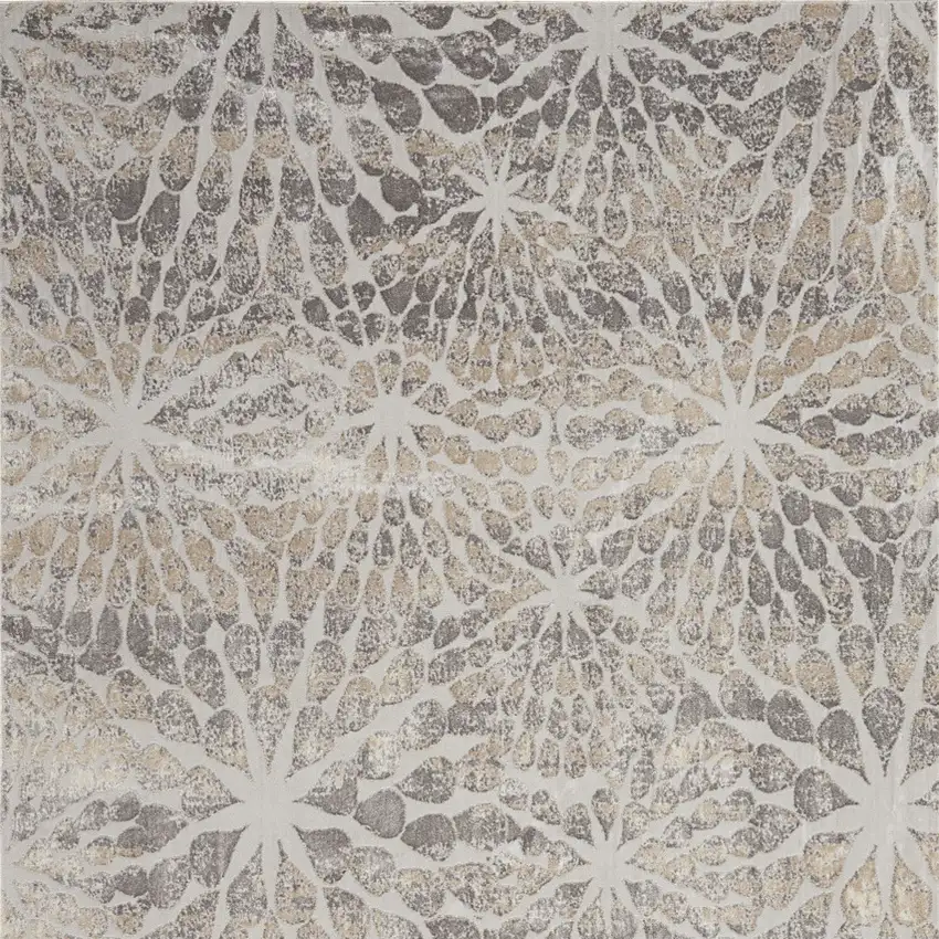 Ivory Beige And Gray Abstract Distressed Non Skid Area Rug Photo 6