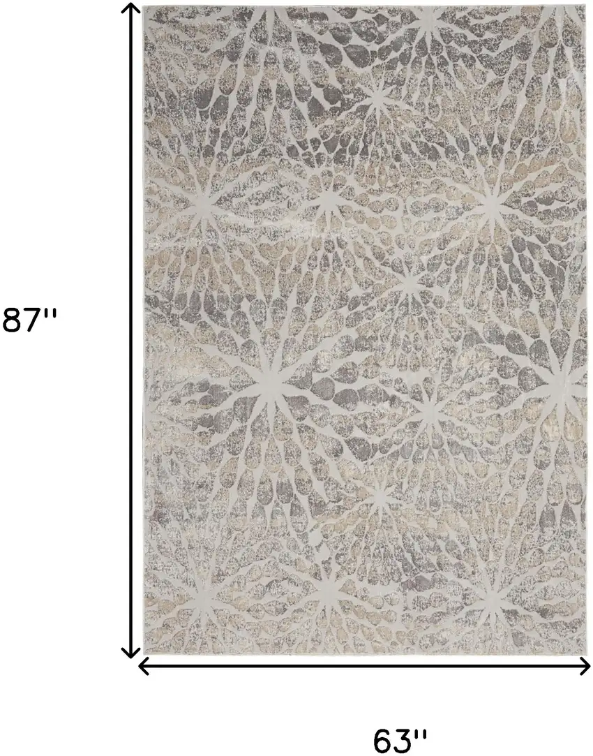 Ivory Beige And Gray Abstract Distressed Non Skid Area Rug Photo 3