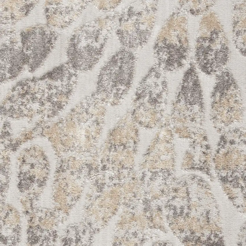 Ivory Beige And Gray Abstract Distressed Non Skid Area Rug Photo 2