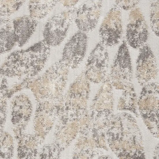 Ivory Beige And Gray Abstract Distressed Non Skid Area Rug Photo 2
