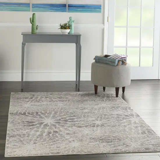 Ivory Beige And Gray Abstract Distressed Non Skid Area Rug Photo 5