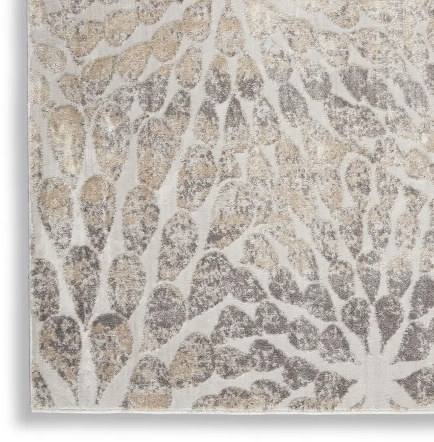 Ivory Beige And Gray Abstract Distressed Non Skid Area Rug Photo 9