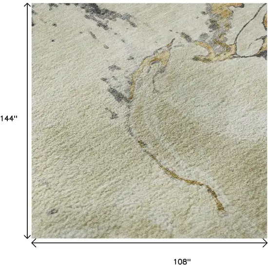Ivory Beige And Gray Abstract Washable Area Rug With UV Protection Photo 8