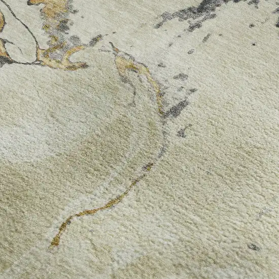 Ivory Beige And Gray Abstract Washable Area Rug With UV Protection Photo 2