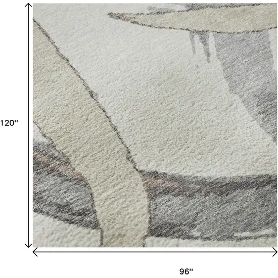 Ivory Beige And Gray Abstract Washable Area Rug With UV Protection Photo 9