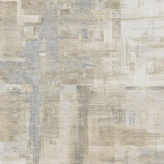 Ivory Beige And Gray Abstract Washable Area Rug With UV Protection Photo 2