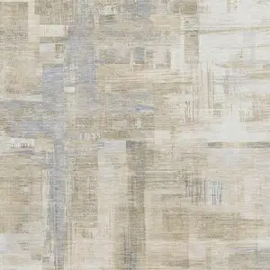Photo of Ivory Beige And Gray Abstract Washable Area Rug With UV Protection