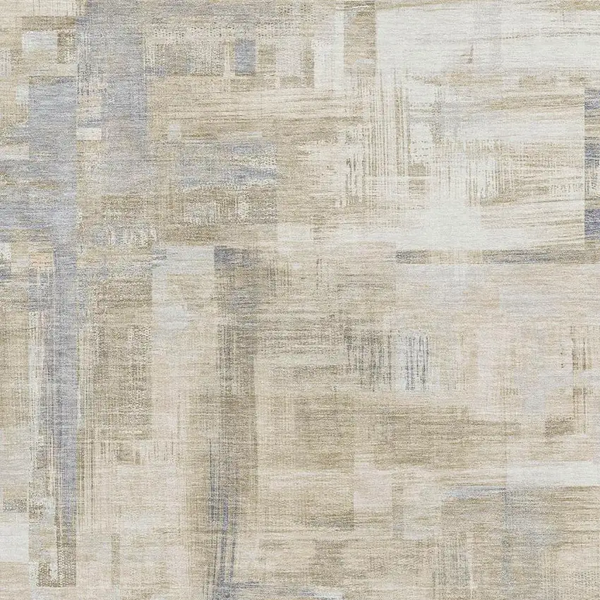 Ivory Beige And Gray Abstract Washable Area Rug With UV Protection Photo 2