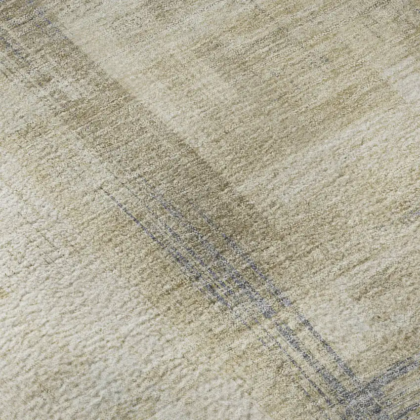 Ivory Beige And Gray Abstract Washable Area Rug With UV Protection Photo 9